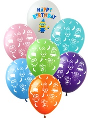 Латексные шары Show Happy Birthday Миньон 12" 30см, 10 шт 21065 фото